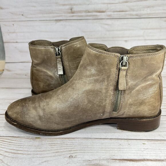 Johnston & Murphy Ankle Booties Chelsea Womens Size 7.5M Ankle Zip Brown Leather - Picture 7 of 9